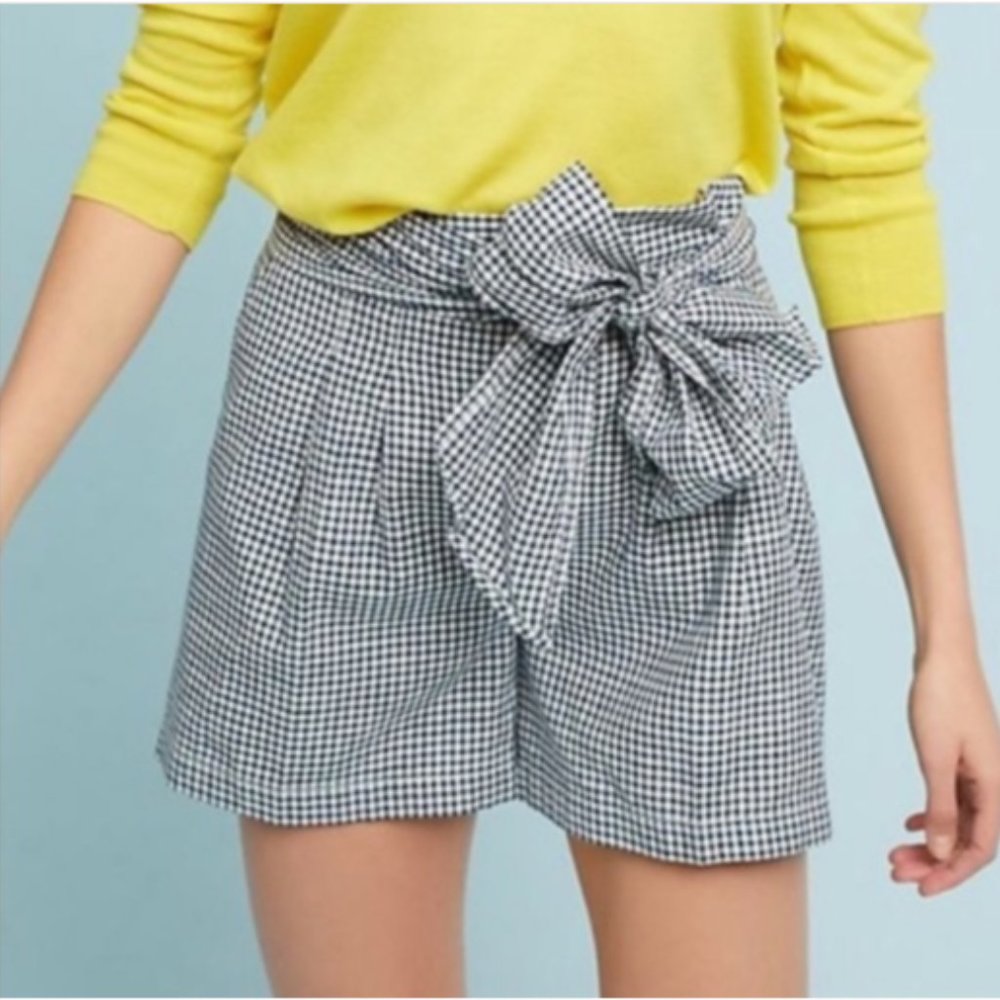 ANTRHOPOLOGIE Gingham Shorts by Cartonnier Size 8
